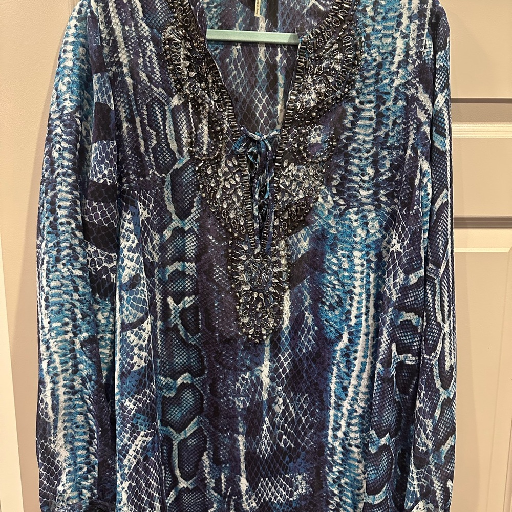 NWTs. 💯 Silk Hale Bob Multicolor Snake Print Top